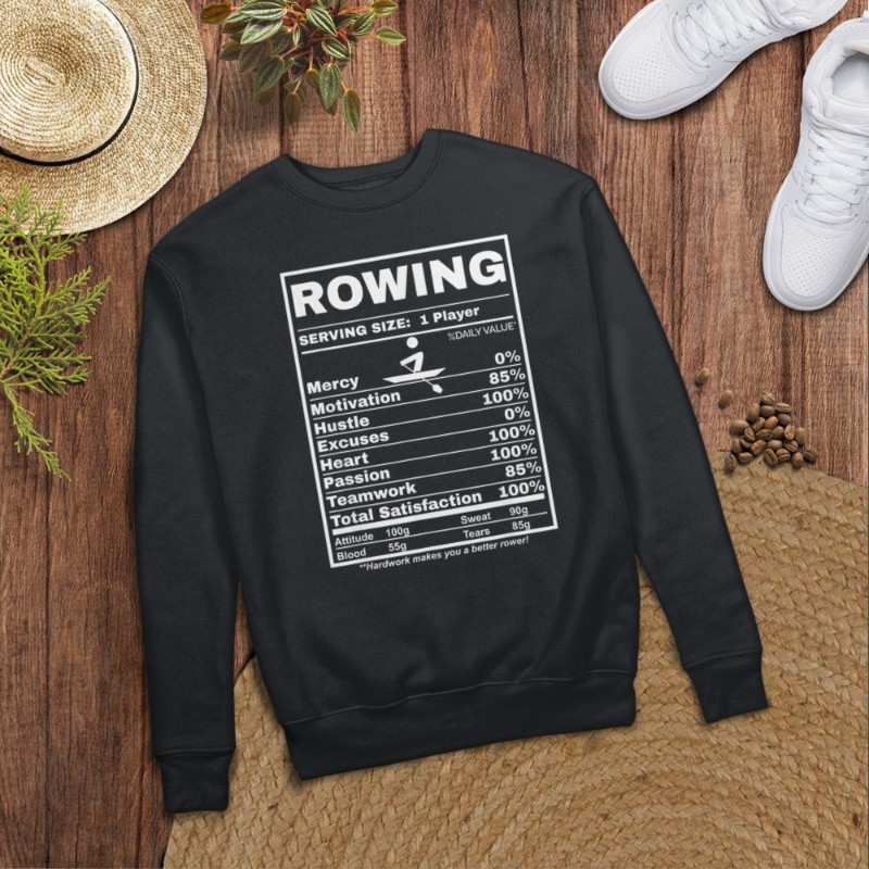 Row Boats Rowing Nutrition Facts Rower Team Rowing Gear T-Shirt