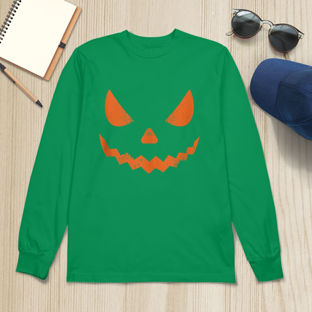 Pumpkin Jack O' Lantern Face, Evil Smile, Halloween Costume T-Shirt