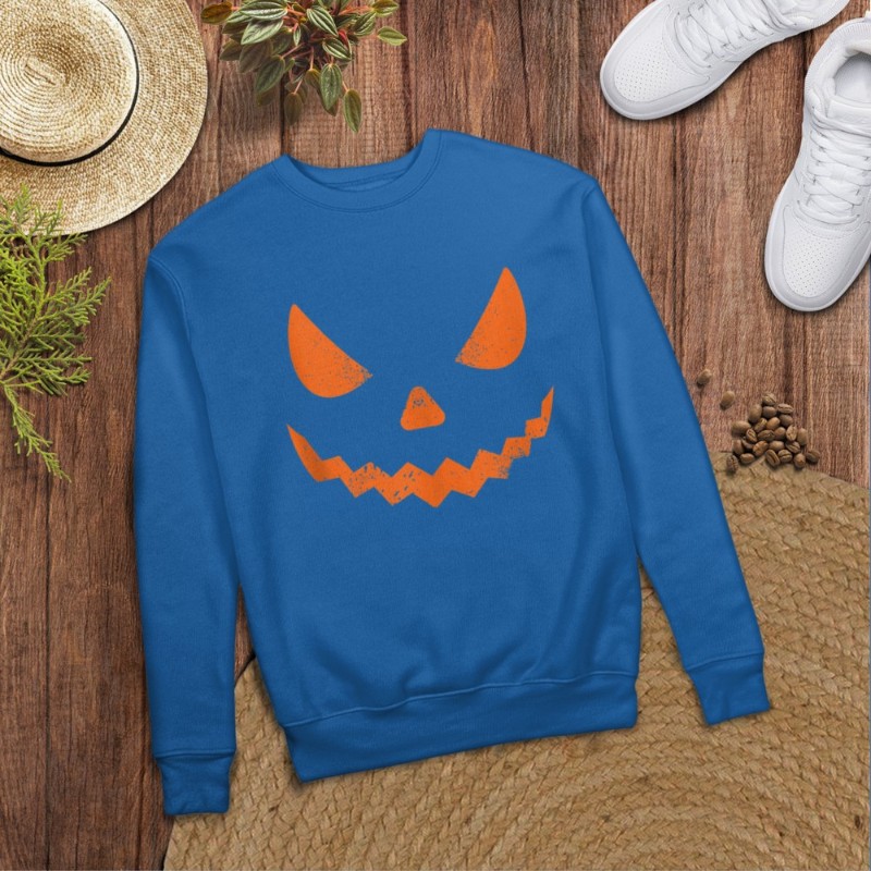 Pumpkin Jack O' Lantern Face, Evil Smile, Halloween Costume T-Shirt