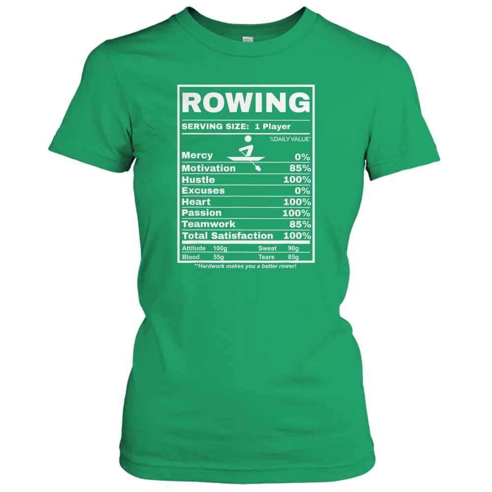 Row Boats Rowing Nutrition Facts Rower Team Rowing Gear T-Shirt