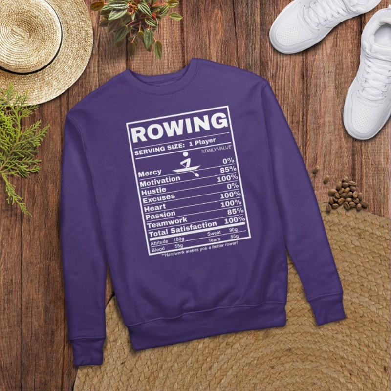 Row Boats Rowing Nutrition Facts Rower Team Rowing Gear T-Shirt