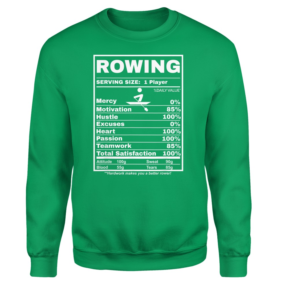 Row Boats Rowing Nutrition Facts Rower Team Rowing Gear T-Shirt