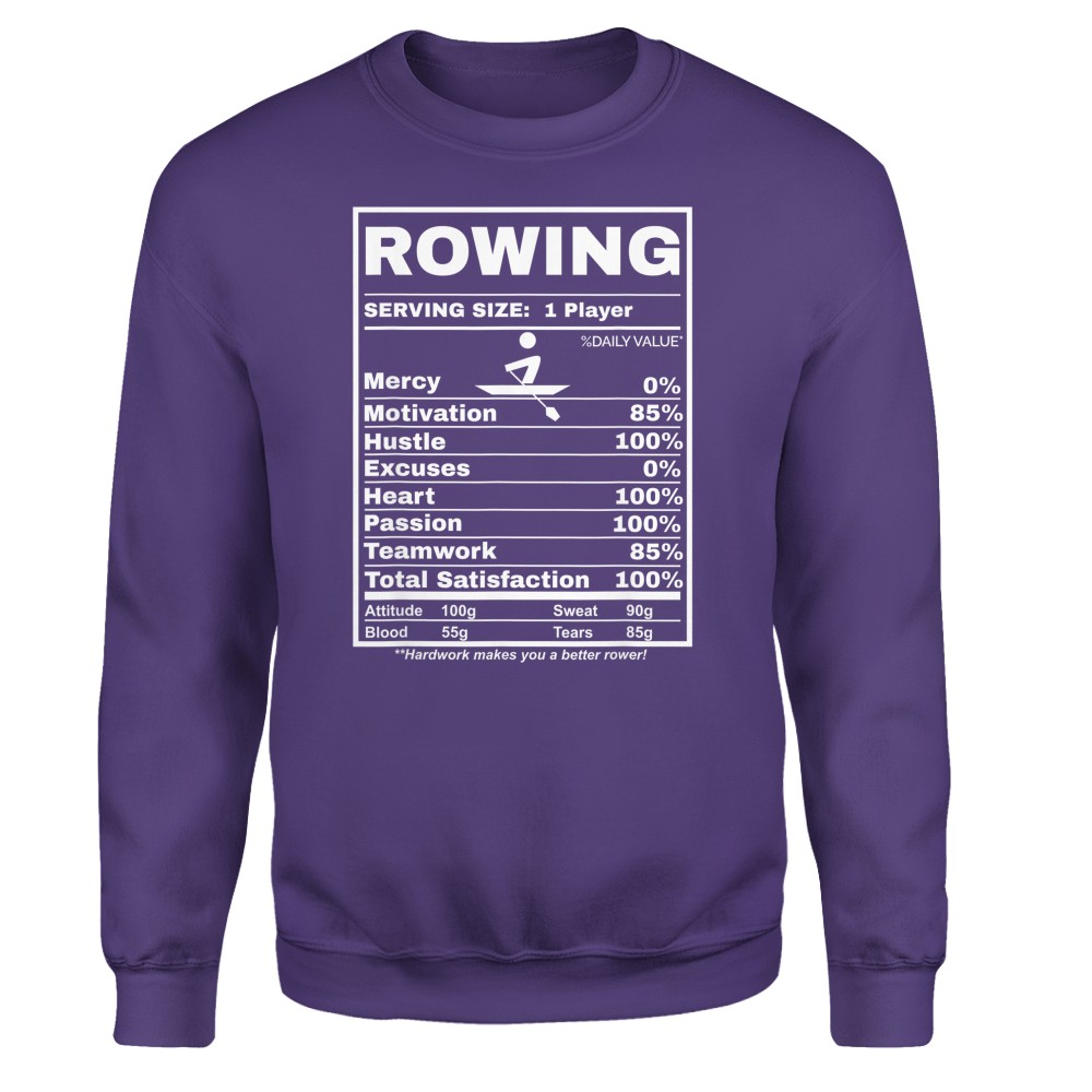 Row Boats Rowing Nutrition Facts Rower Team Rowing Gear T-Shirt