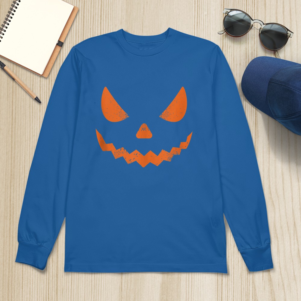 Pumpkin Jack O' Lantern Face, Evil Smile, Halloween Costume T-Shirt