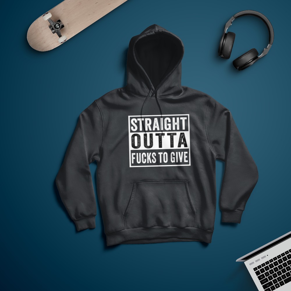 Straight Outta Fucks to Give IDGAF Don't Care Saying Meme T-Shirt