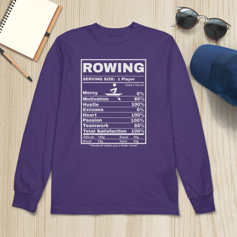 Row Boats Rowing Nutrition Facts Rower Team Rowing Gear T-Shirt