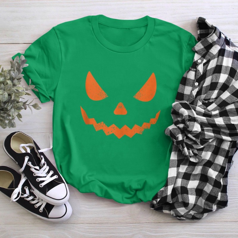 Pumpkin Jack O' Lantern Face, Evil Smile, Halloween Costume T-Shirt