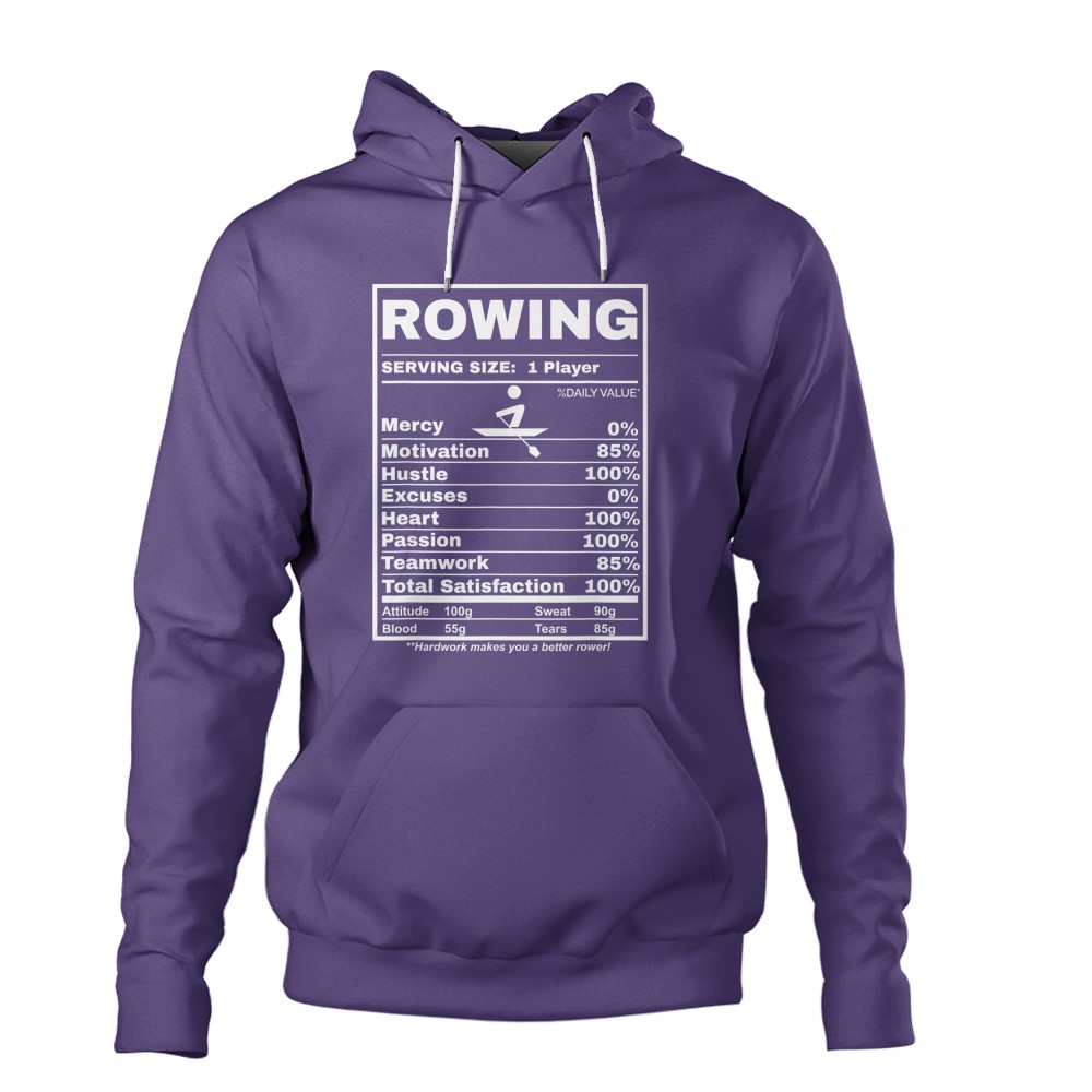 Row Boats Rowing Nutrition Facts Rower Team Rowing Gear T-Shirt