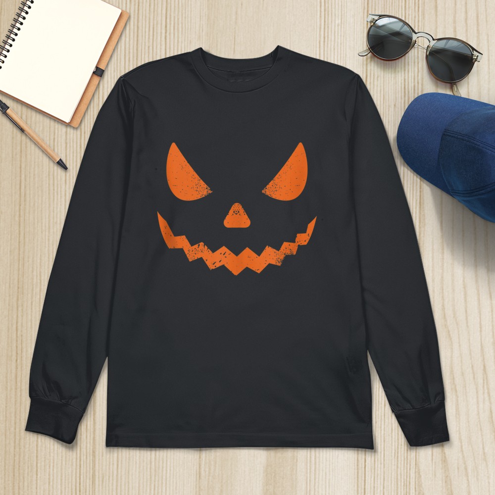 Pumpkin Jack O' Lantern Face, Evil Smile, Halloween Costume T-Shirt