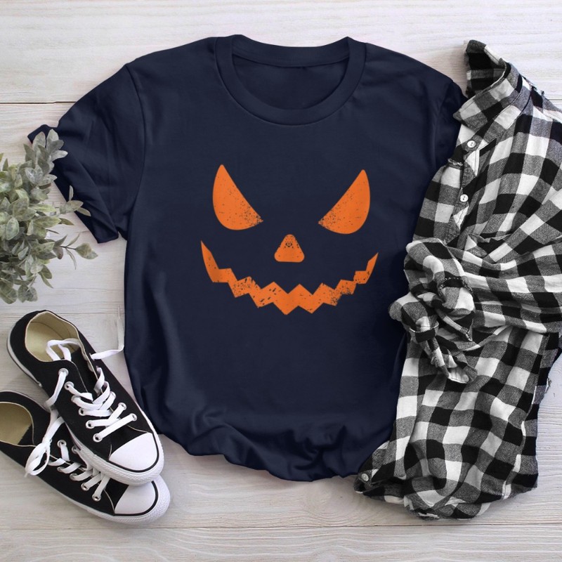 Pumpkin Jack O' Lantern Face, Evil Smile, Halloween Costume T-Shirt