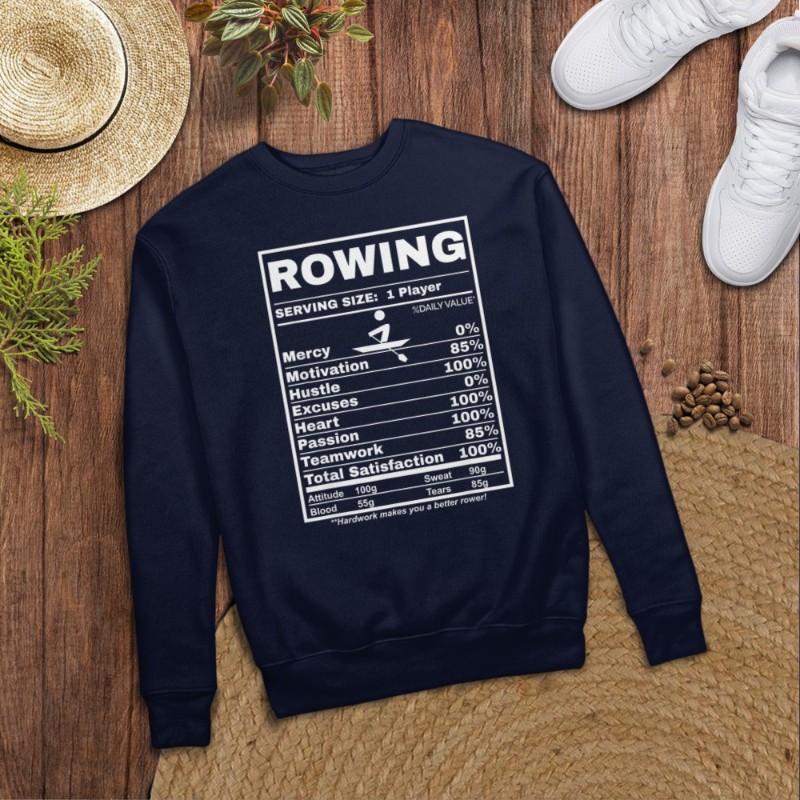 Row Boats Rowing Nutrition Facts Rower Team Rowing Gear T-Shirt