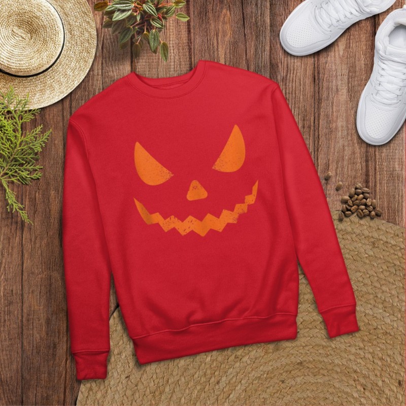 Pumpkin Jack O' Lantern Face, Evil Smile, Halloween Costume T-Shirt
