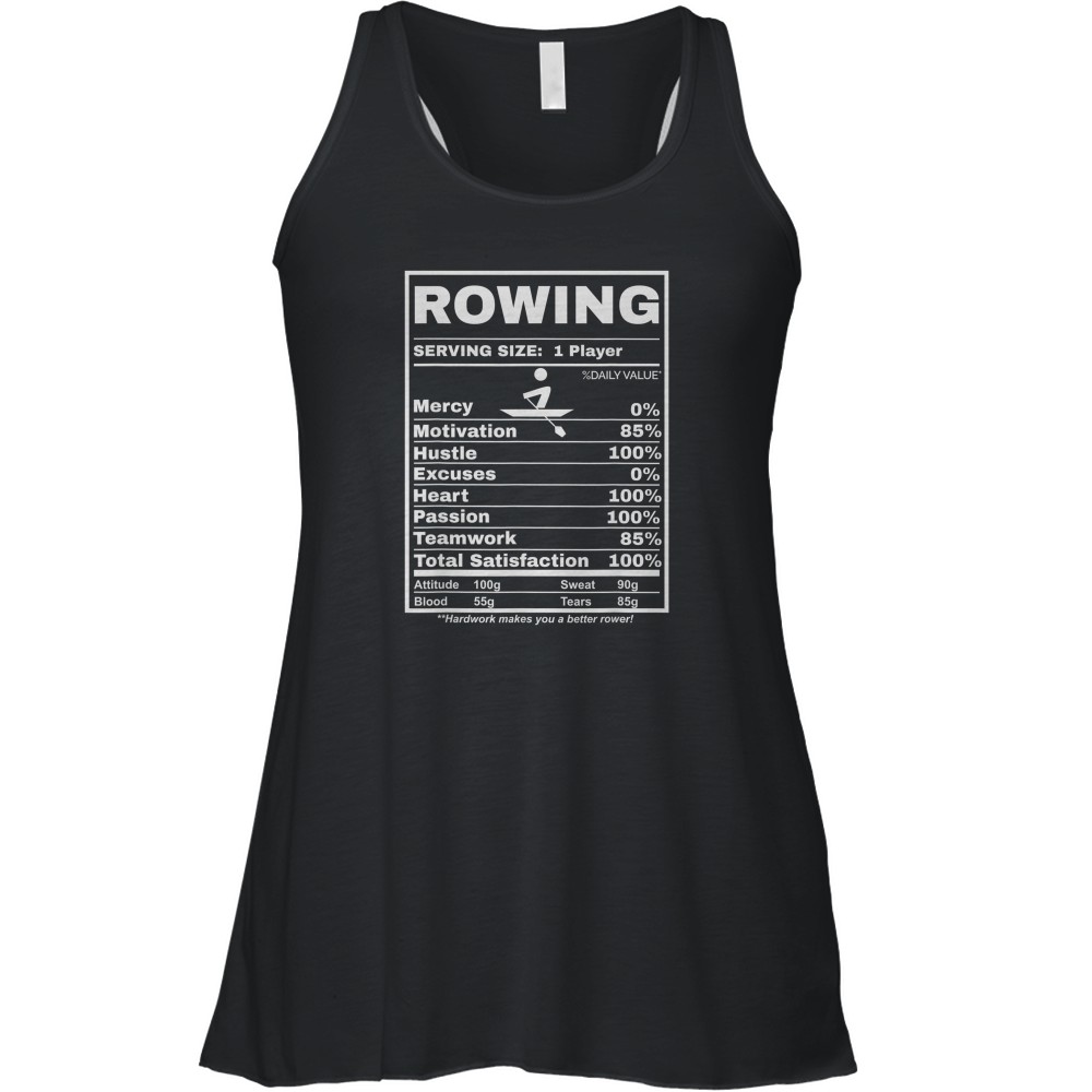 Row Boats Rowing Nutrition Facts Rower Team Rowing Gear T-Shirt