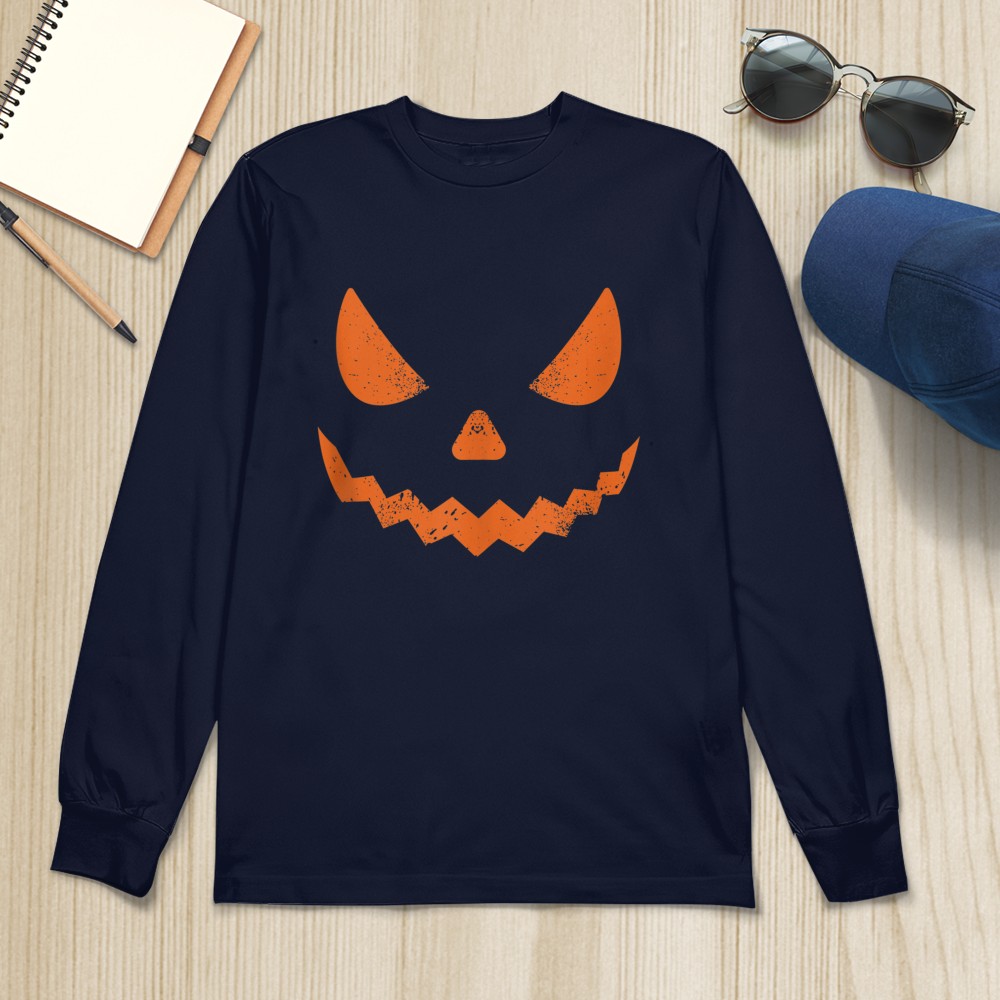 Pumpkin Jack O' Lantern Face, Evil Smile, Halloween Costume T-Shirt