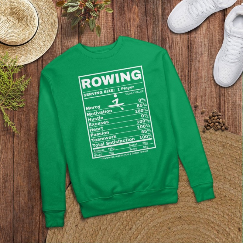 Row Boats Rowing Nutrition Facts Rower Team Rowing Gear T-Shirt