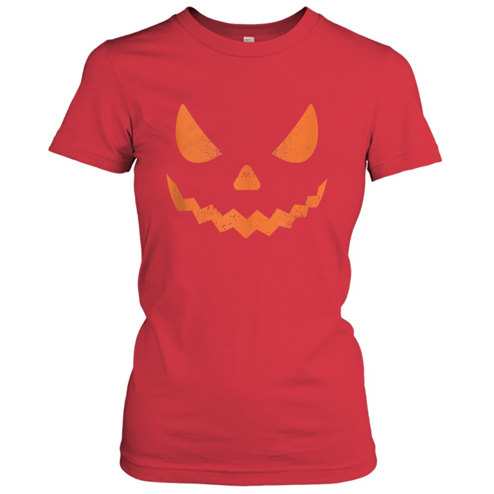 Pumpkin Jack O' Lantern Face, Evil Smile, Halloween Costume T-Shirt