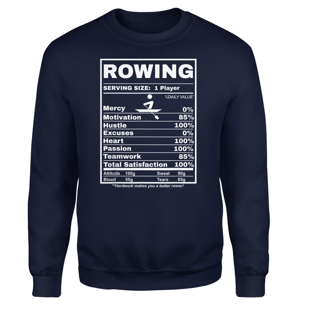 Row Boats Rowing Nutrition Facts Rower Team Rowing Gear T-Shirt