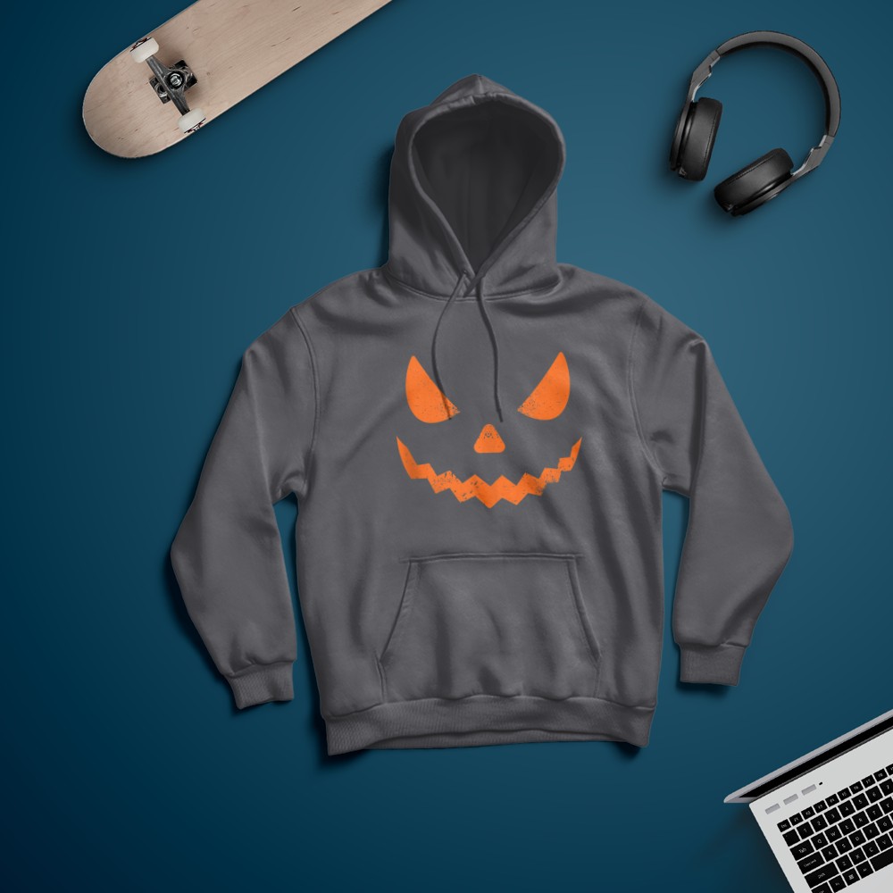 Pumpkin Jack O' Lantern Face, Evil Smile, Halloween Costume T-Shirt
