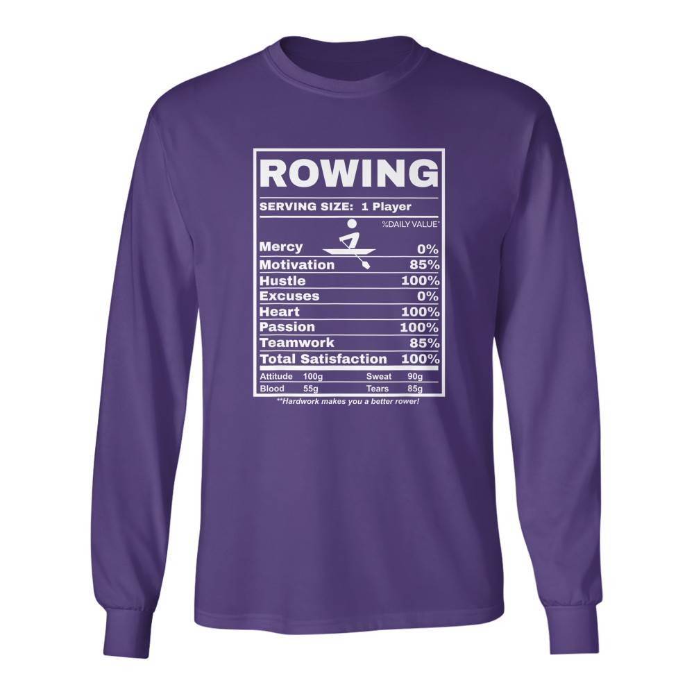 Row Boats Rowing Nutrition Facts Rower Team Rowing Gear T-Shirt