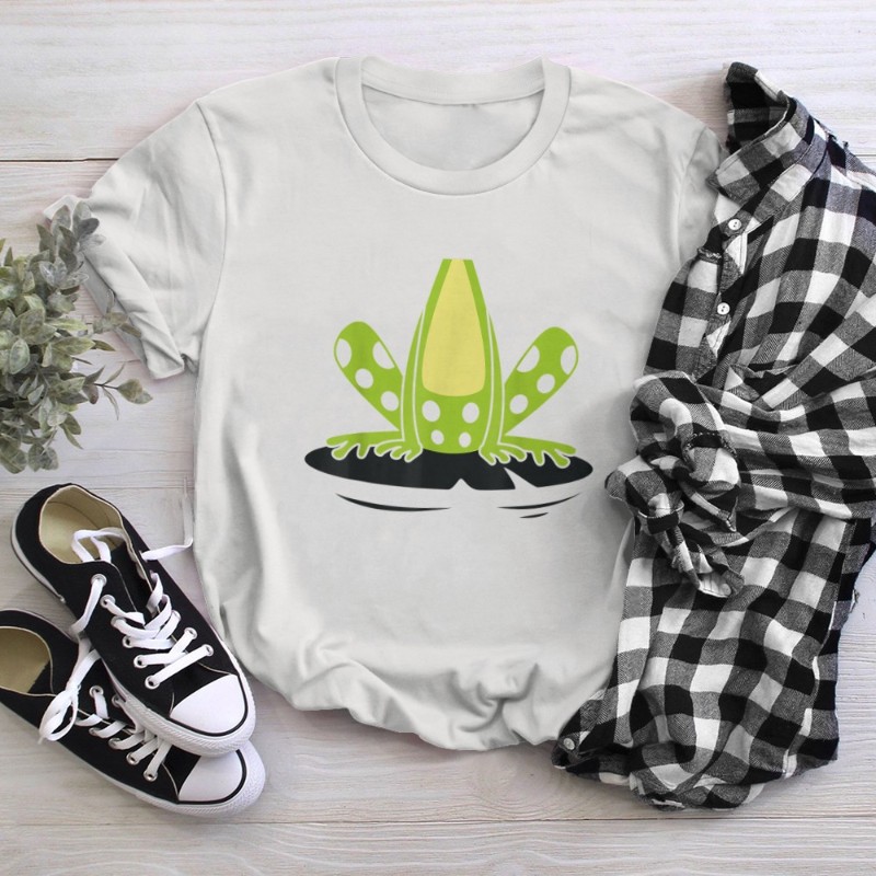 Frog Body Costume Cute Easy Reptile Halloween White T-Shirt