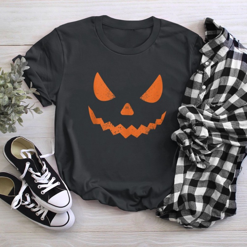 Pumpkin Jack O' Lantern Face, Evil Smile, Halloween Costume T-Shirt