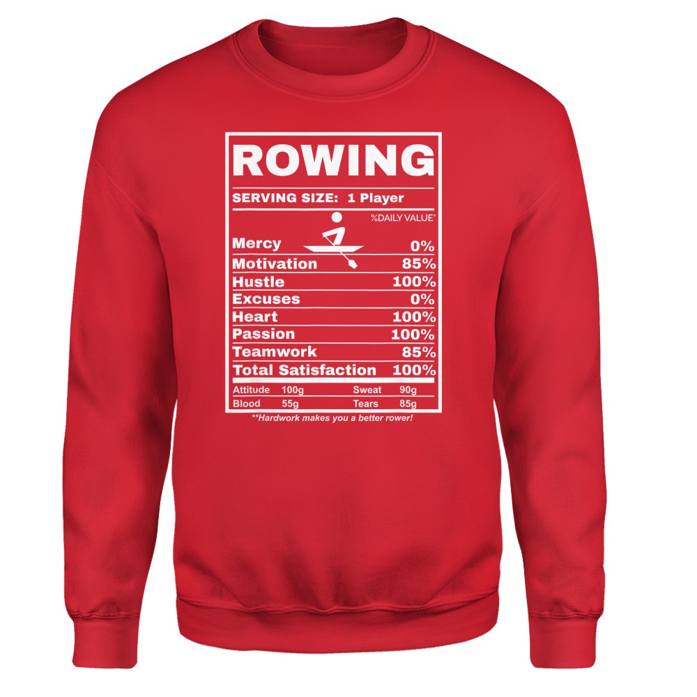 Row Boats Rowing Nutrition Facts Rower Team Rowing Gear T-Shirt