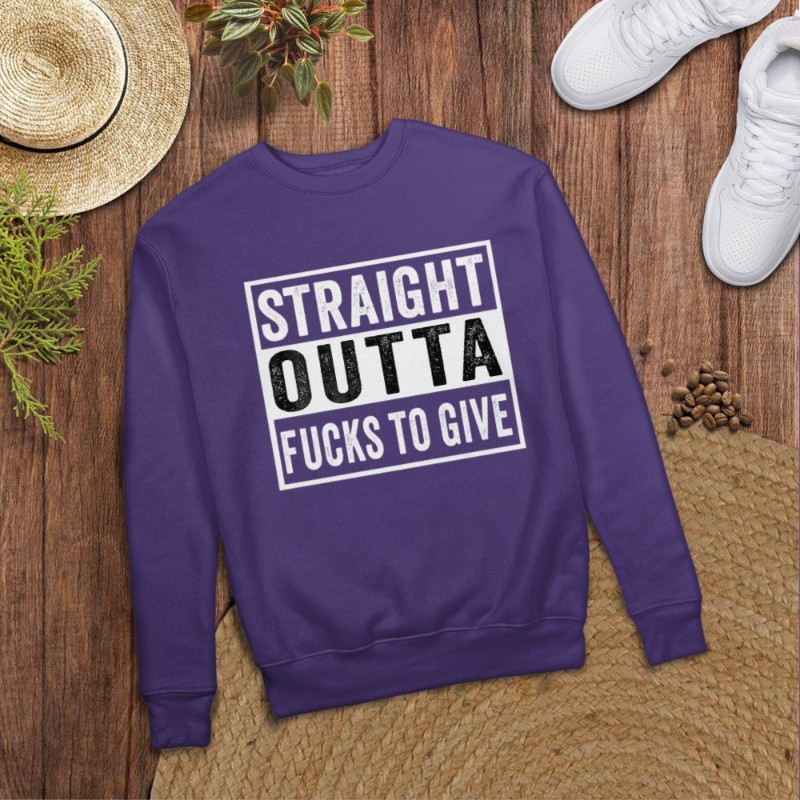 Straight Outta Fucks to Give IDGAF Don't Care Saying Meme T-Shirt