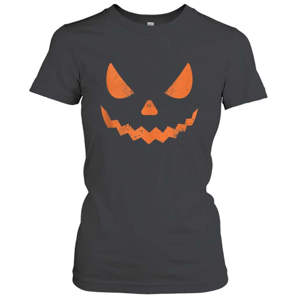 Pumpkin Jack O' Lantern Face, Evil Smile, Halloween Costume T-Shirt