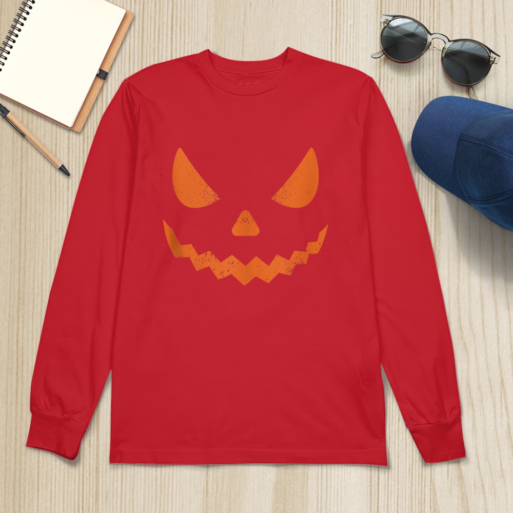 Pumpkin Jack O' Lantern Face, Evil Smile, Halloween Costume T-Shirt