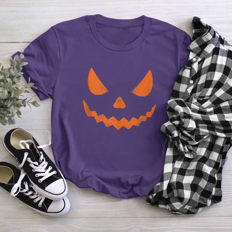 Pumpkin Jack O' Lantern Face, Evil Smile, Halloween Costume T-Shirt