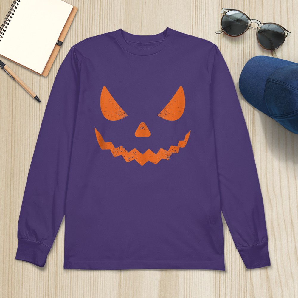 Pumpkin Jack O' Lantern Face, Evil Smile, Halloween Costume T-Shirt