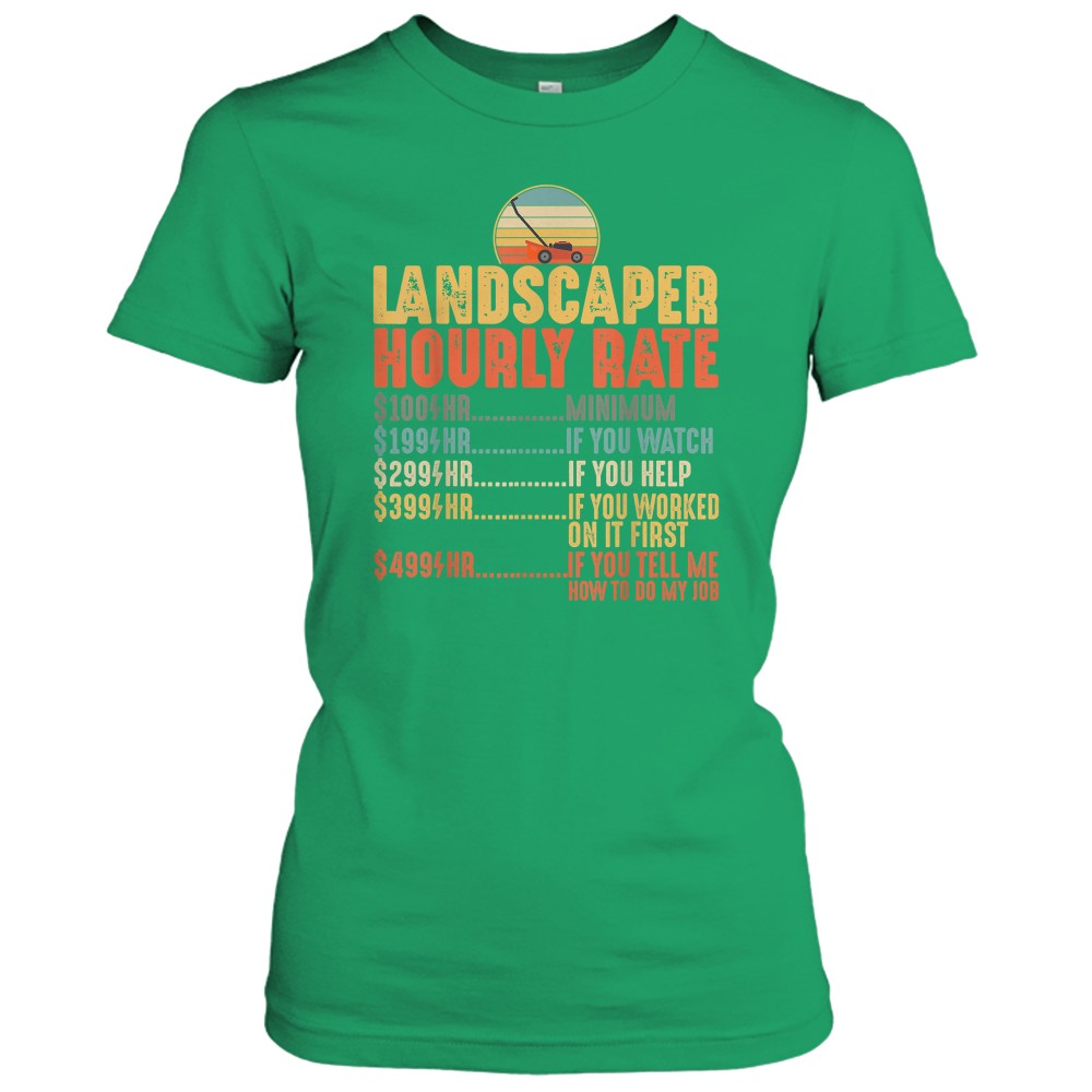 Lawn Mowing s Landscaper Hourly Rate Lawnmower Gardener TShirt