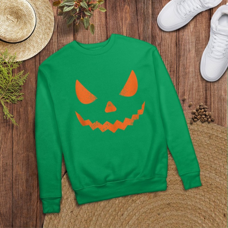 Pumpkin Jack O' Lantern Face, Evil Smile, Halloween Costume T-Shirt
