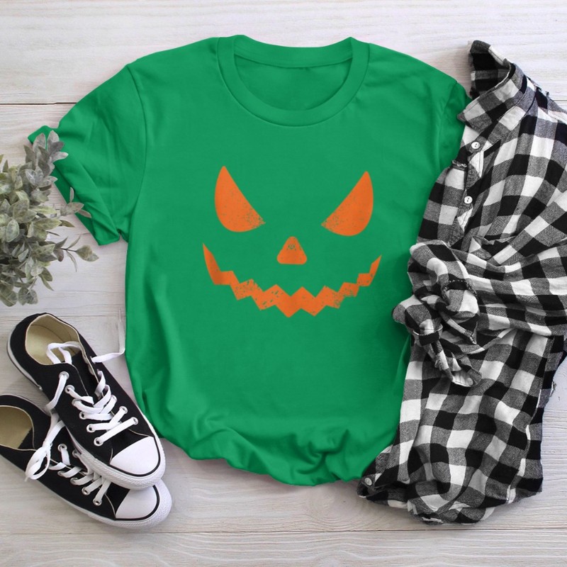 Pumpkin Jack O' Lantern Face, Evil Smile, Halloween Costume T-Shirt